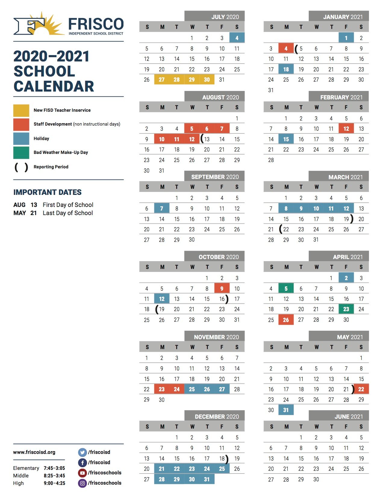 Fisd Calendar 2022 Frisco Isd On Twitter: "The Frisco Isd Academic Calendar Has Been Approved  For The 2020-21 School Year. The Calendar Includes Two Changes That Will  Directly Benefit Students, Families And Staff. Learn More: