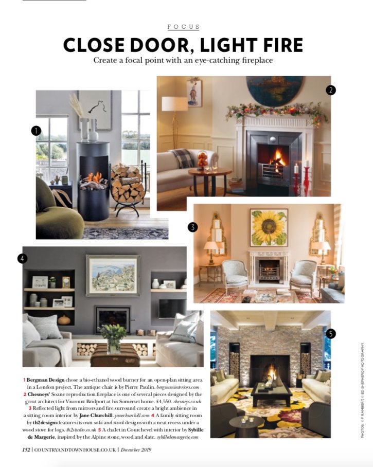 CLOSE DOOR, LIGHT FIRE Create a focal point with an eye-catching fireplace | See our latest press in @countryandtown ow.ly/hZsV50x8yF6