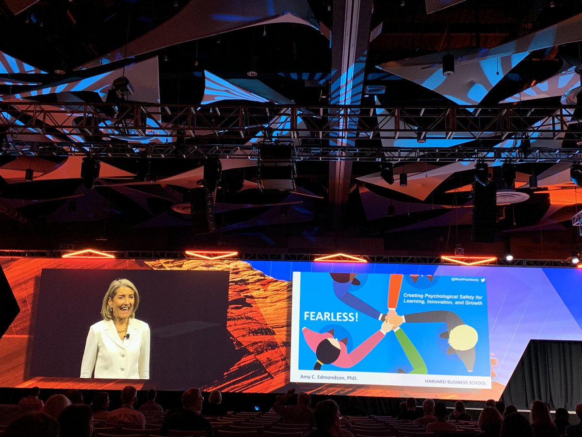 Amazing plenary speech about psychological safety from  @AmyCEdmondson this morning at  #AAMC19. I’ll share some highlights here—it was too good not to! THREAD1/