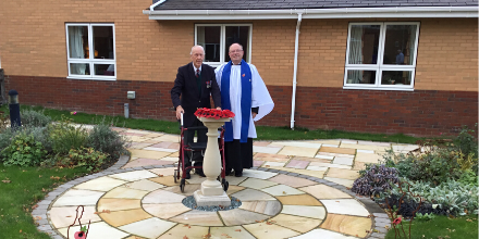 RusthallLodgeCH's tweet photo. We held a #RemembranceService yesterday at #RusthallLodge. Our thanks to local minister, #TimCripps, who led the moving service for us #LestWeForget https://t.co/D9cAA2mApT