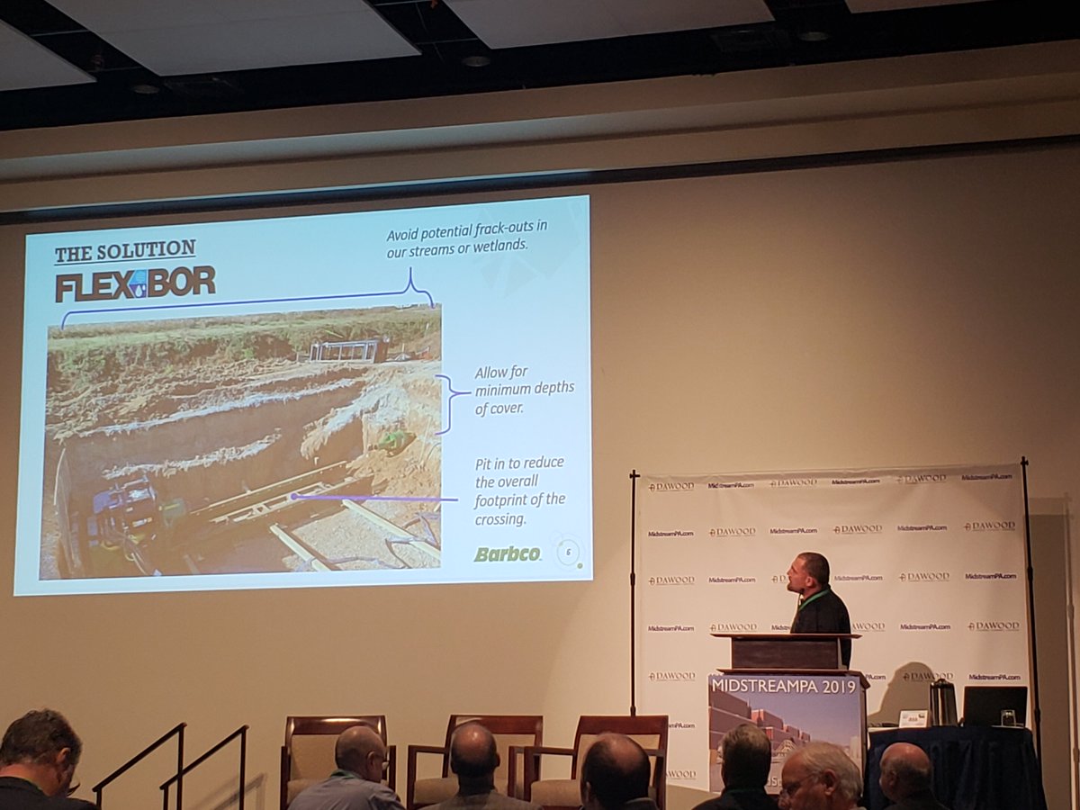 MidStreamPA2021's tweet photo. #MidstreamPa2019 sponsor Barbco has innovative solutions to reduce the risk of environmental impacts during pipeline construction. CEO Tony Barbera is presenting now. https://t.co/KLxApgnzWL