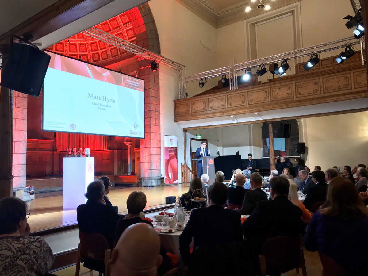 Excellent speech from <a href="/UKScouting/">UKScouting</a> CEO <a href="/matthyde/">Matt Hyde</a> at the <a href="/GuernseyCF/">The Guernsey Community Foundation</a> #CommunityAwards2019 about the importance of charity in every community. #skillsforlife