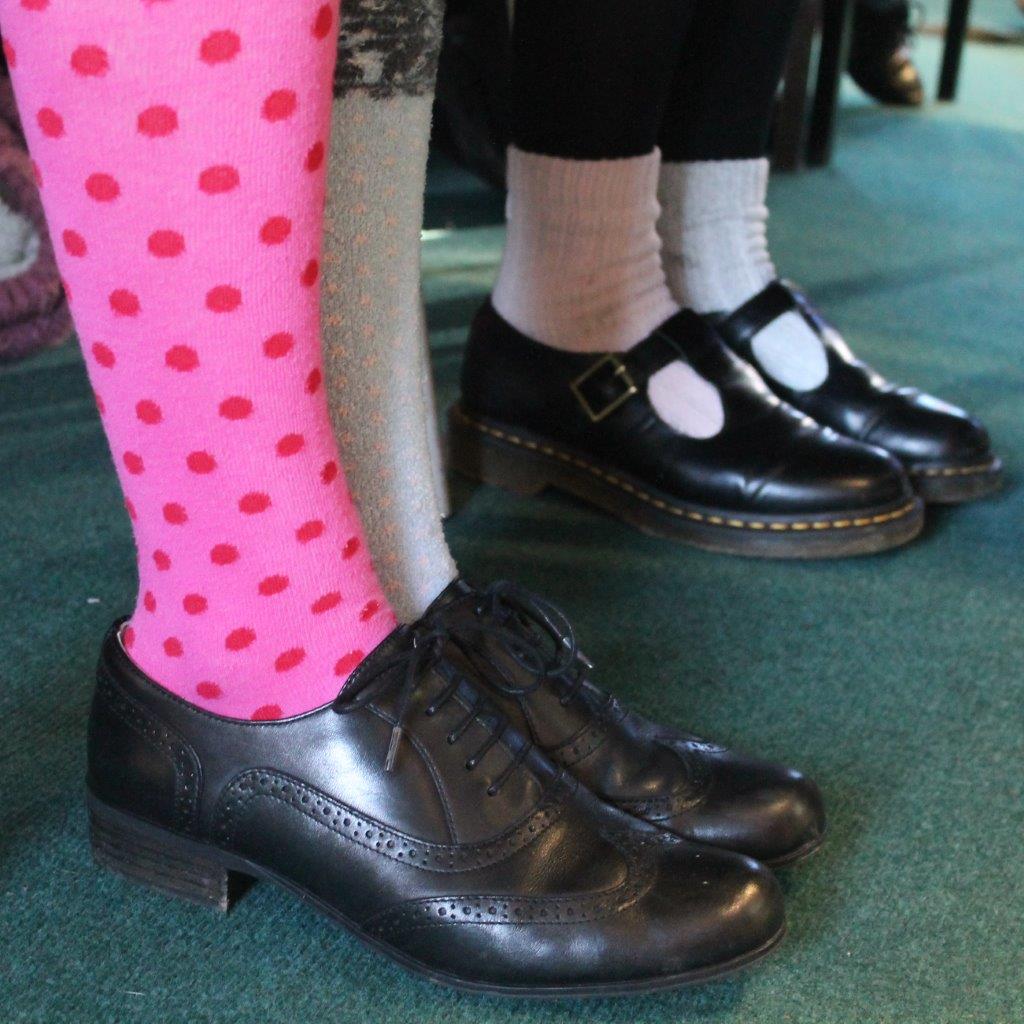 TruroHigh's tweet photo. Today our girls, right from 4 – 18, donned outlandish and odd socks as part of @ABAonline's nationwide campaign to encourage children to embrace their differences and make a stand against bullying behaviour #AntiBullyingWeek #ChangeStartsWithUs #OddSocksDay https://t.co/sJ6cyvQRK9