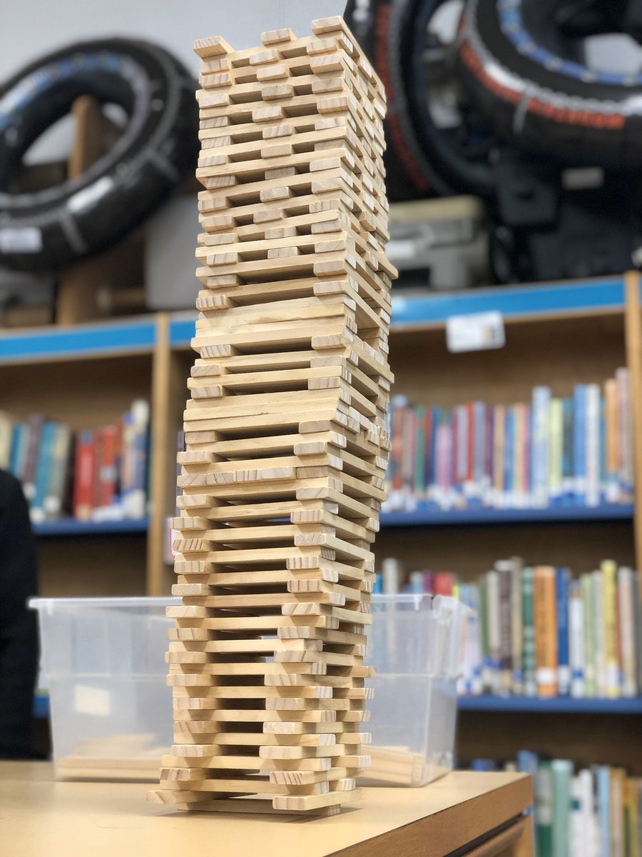 HenRyCreated's tweet photo. Still building! Check out the height with only ONE @KEVAplanks as the base! #wyproud #wyasd #MATRIX #media #mediacenter #keva #kevaplanks #kevaplankchallenge #kevachallenge ๐๐๐ https://t.co/MPDzfId3NF