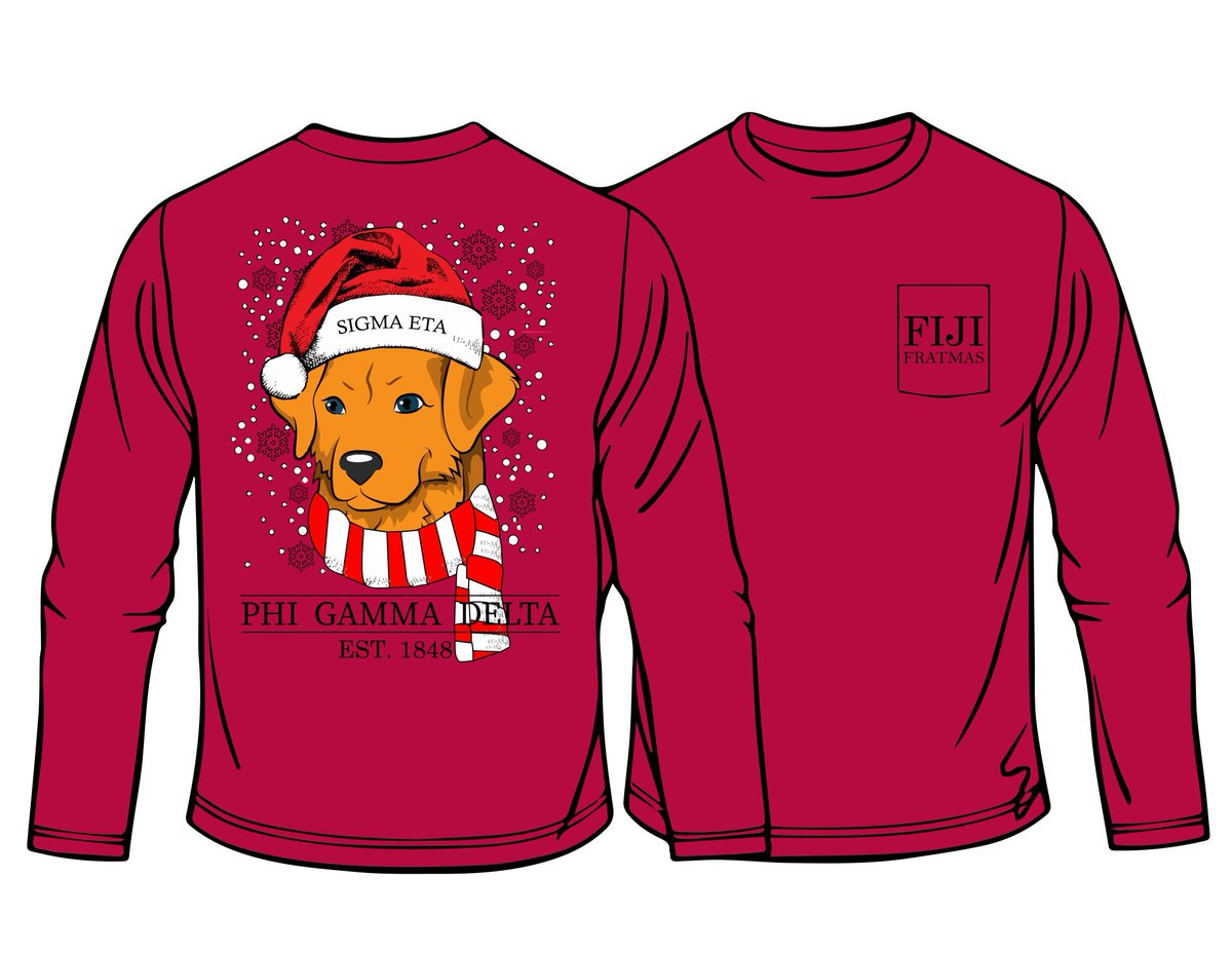 SHSU_FIJI's tweet photo. Its almost the “most wonderful time of the year” 🎄

LINK IN BIO!

Retweet for a chance to get entered into our raffle to win a free fiji fratmas shirt! We’ll send a following tweet to announce the winner of the raffle on Sunday! So retweet to get entered in for a chance to win!! https://t.co/UCEbdTfafi