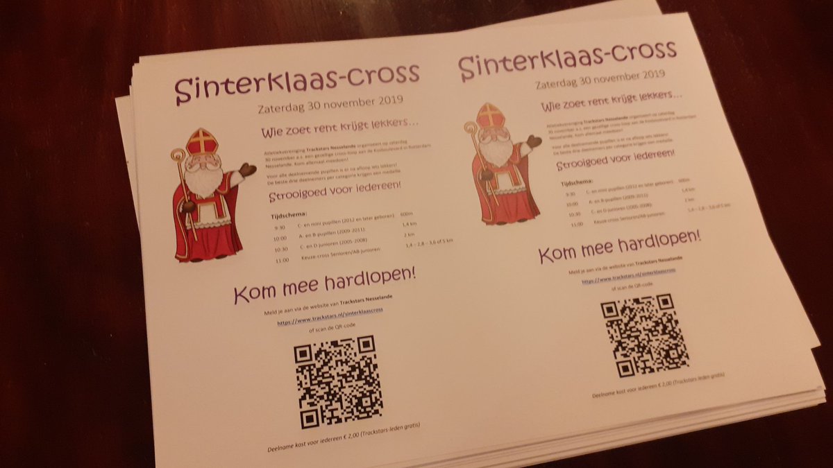 Sinterklaascross 30 november 2019!
trackstars.nl/sinterklaascro…
#hardlopen #nesselande #zevenkamp #ommoord #rotterdam #prinsalexander #running #crosscountryrunning #sinterklaas #wiezoetiskrijgtlekkers
