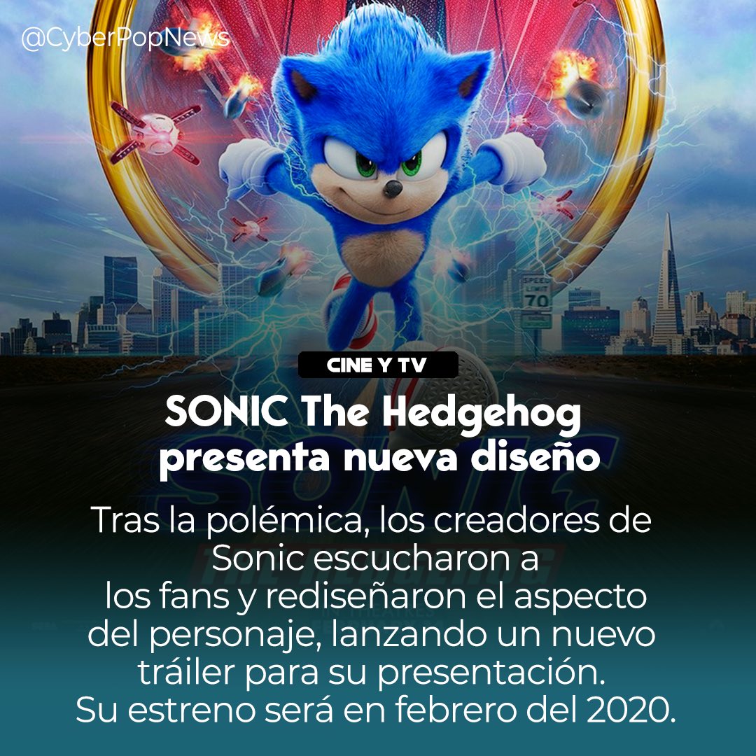 CyberpopNews's tweet photo. ¡Qué diferencia! Sus plegarias han sido escuchadas, Sonic tiene nueva apariencia y nos encanta 💙.  #SonicMovie #SonicTheHedgehog #SonicLaPelicula #sonic #cine https://t.co/rDTR9i2AwN
