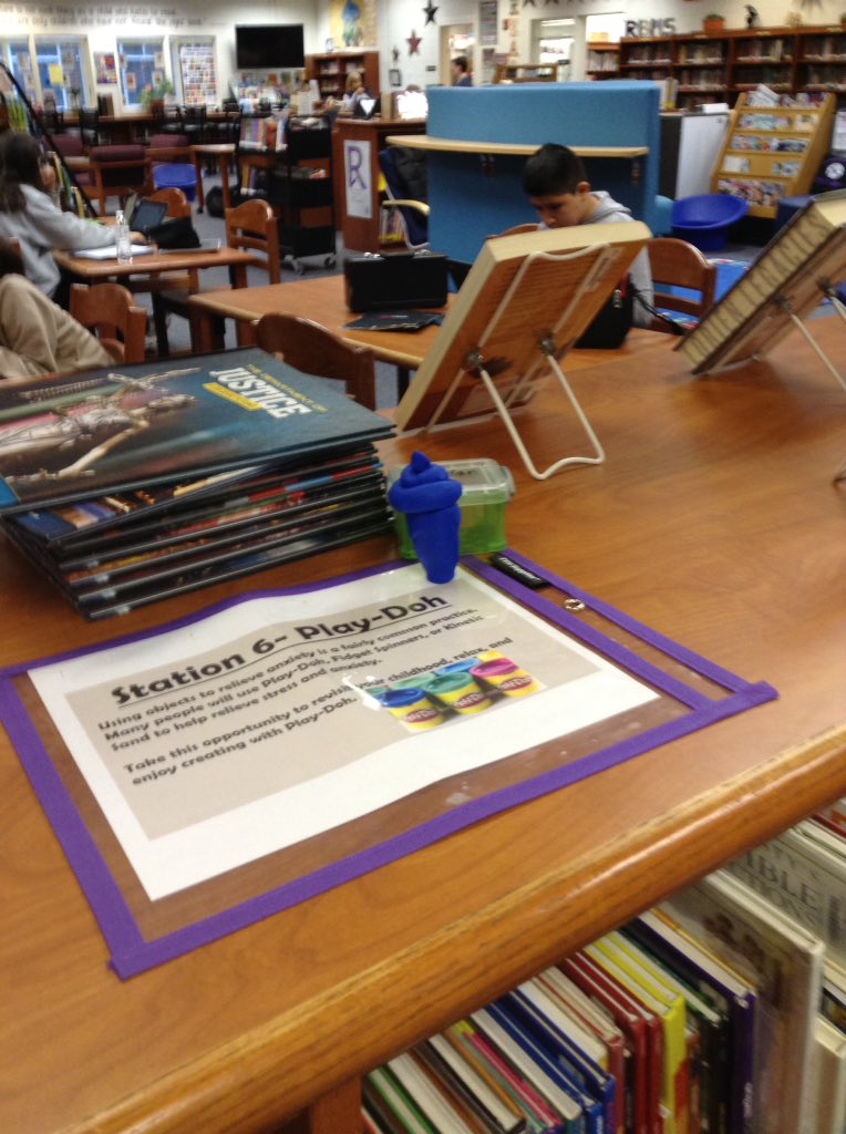 Play Doh sculptures made by 8th grade Ss during our Mental and Emotional Health unit.