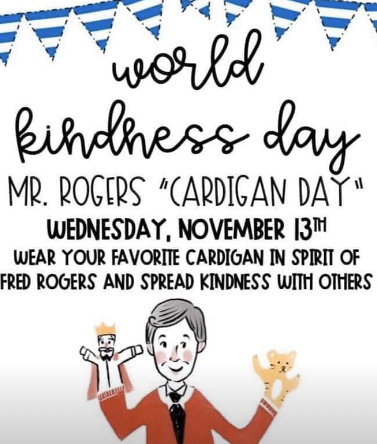 PrincipalWoll's tweet photo. Our faculty and staff will be wearing cardigans tomorrow!  If your kiddos have them, they can join us 🙌 #wesclinwarriors https://t.co/XtPEGLpKRW
