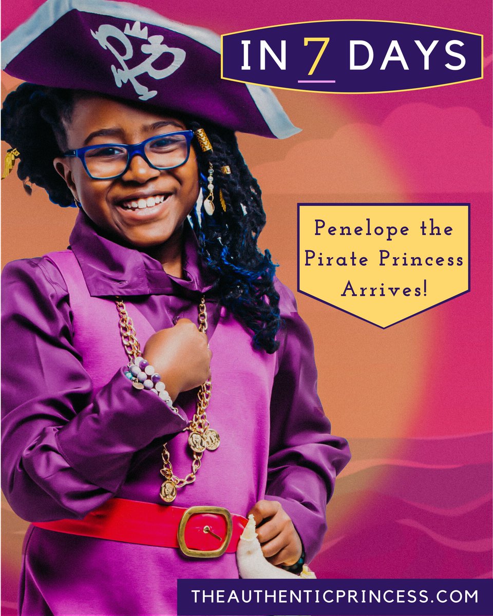 EmpoweredReade1's tweet photo. 7 Days until everyone gets to experience the Arrrgh Mighty Adventure that is Penelope the Pirate Princess: The Search for the Magical Moon Pearl!🌔 ⁣⁣
⁣⁣
This is book #1 from Selah the 7 year old founder of Empowered Readers!⁣ Have you bought your copy?
⁣⁣ https://t.co/i5RFDBSyYG