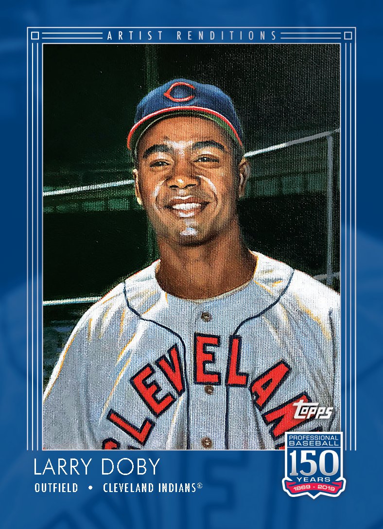 CardboardStats's tweet image. New #150YearsofBaseball cards!

#109 Vladimir Guerrero, Angels, Records &amp;amp; Award Winners
#110 Sandy Koufax, Dodgers, Historic Moments
#111 Larry Doby, Indians, Artist Renditions

Doby artwork by @GraigKreindler