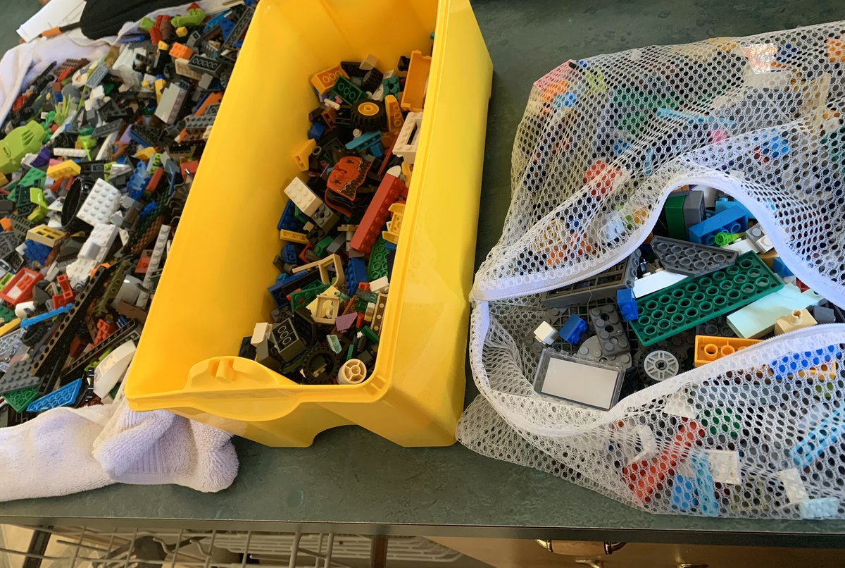 OFMSLMC's tweet photo. Spending this snow day washing thousands of Legos that were donated for the Design Studio in the new library! Mesh laundry bags in the dishwasher get them shining like new! ๐๐ผ #OFarmPride #OFMiddle https://t.co/Gy7ToBgA1y