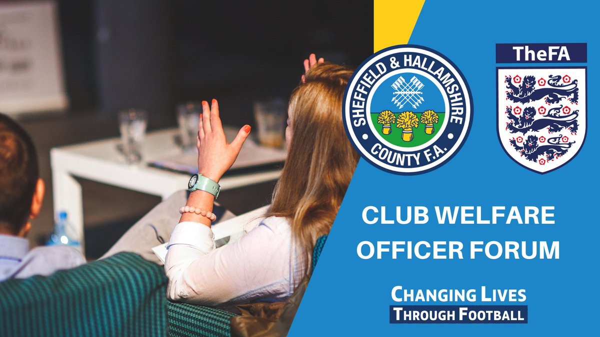 l CLUB WELFARE OFFICER FORUM l
Introducing our 1st Club Welfare Officer Forum👍
All current or potential Welfare Officers welcome

📆25th Nov
⏰ 6pm-9pm
📍 <a href="/SGPWestfield/">SGPWestfield</a>, S20 8FA

To book your place please email claire.macrory@sheffieldfa.com 

 <a href="/FA/">The FA</a> <a href="/SDJSFL/">SDJSFL</a> <a href="/officialBDJFL/">officialBarnsleyJFL</a>