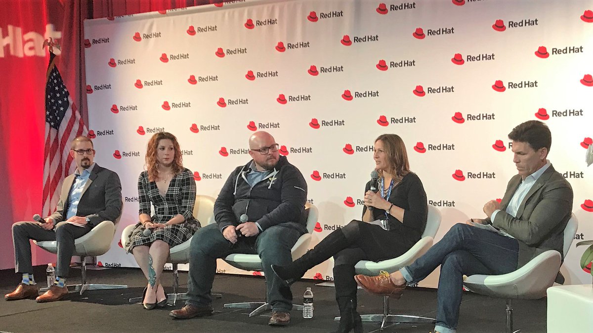 USGSA's tweet photo. “DevSecOps is baked into everything we do at GSA.“ — Karen Trebon, Lead for GSA's https://t.co/ykVuNSW3EY, spoke today at the @RedHatGov Symposium on the culture of collaboration from #DigitalDisrupters. #RHGov19 https://t.co/lggjyQ7Hfl