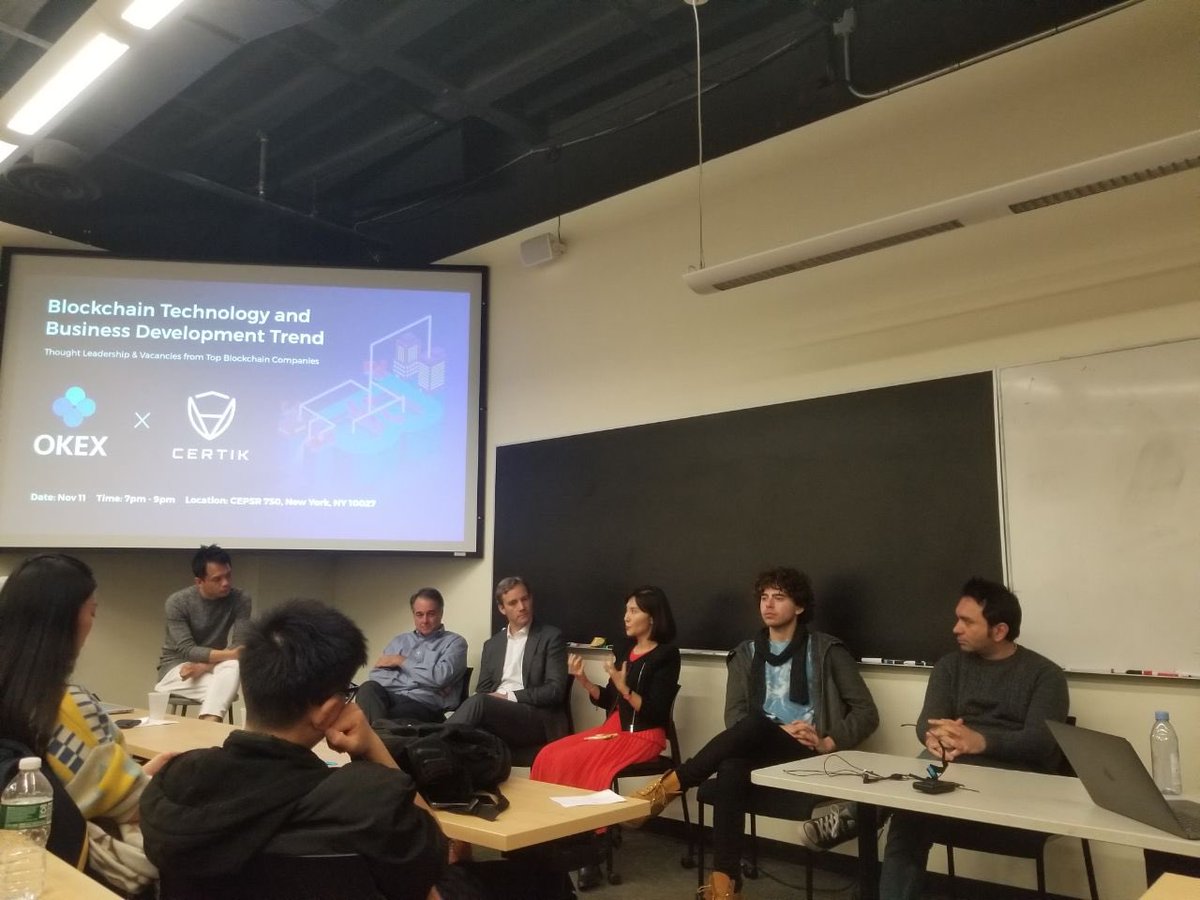 Our CEO Naiem Yeganeh (<a href="/ncbn/">N Chandrababu Naidu</a>) was speaking yesterday at a meet-up in New York hosted by @OKEx alongside some brilliant panellists <a href="/certikorg/">CertiK Old Account</a>