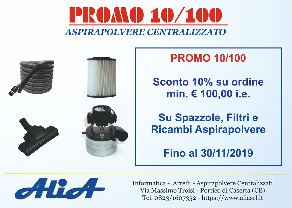 AliaSrls's tweet photo. Approfitta della PROMO 10/100 ... dal 21 ottobre al 30 novembre 2019
#Alia Srls Tel. 0823/1607352
https://t.co/JW0wIKm7sW https://t.co/yKUkPmQVbv