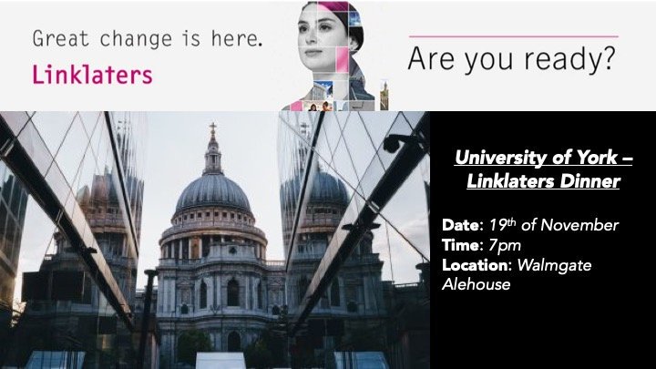Linklaters are coming to York! ✨
More information and details on how to apply are on our FB page: facebook.com/events/5029911…
DEADLINE is 3pm THIS Friday 15th of November.