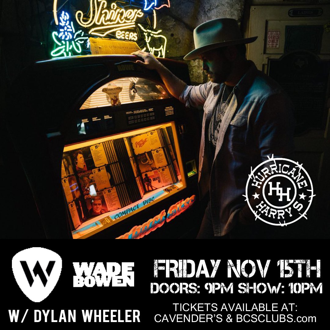RT &amp; TAG a Friend 4 a Chance To Win a FREE Pair of Tix To See <a href="/WadeBowen/">Wade Bowen</a> Live In Concert w/ Guest <a href="/DylanWheeler_/">Dylan Wheeler</a> This Friday 11/15 9pm! *Must be following to be entered in drawing* Tickets On-Sale Now At Cavender’s &amp; On-Line Here->