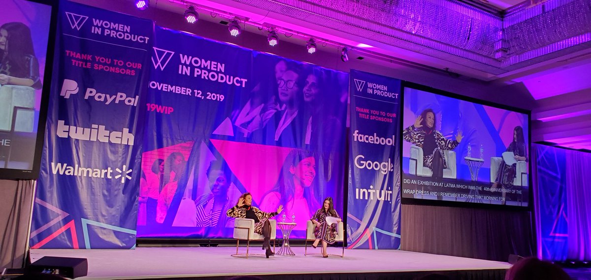 What an inspiring conversation between @fidjissimo and Diane von Furstenberg @DVF at the Women in Product conference! Thank you ladies! #WIP19