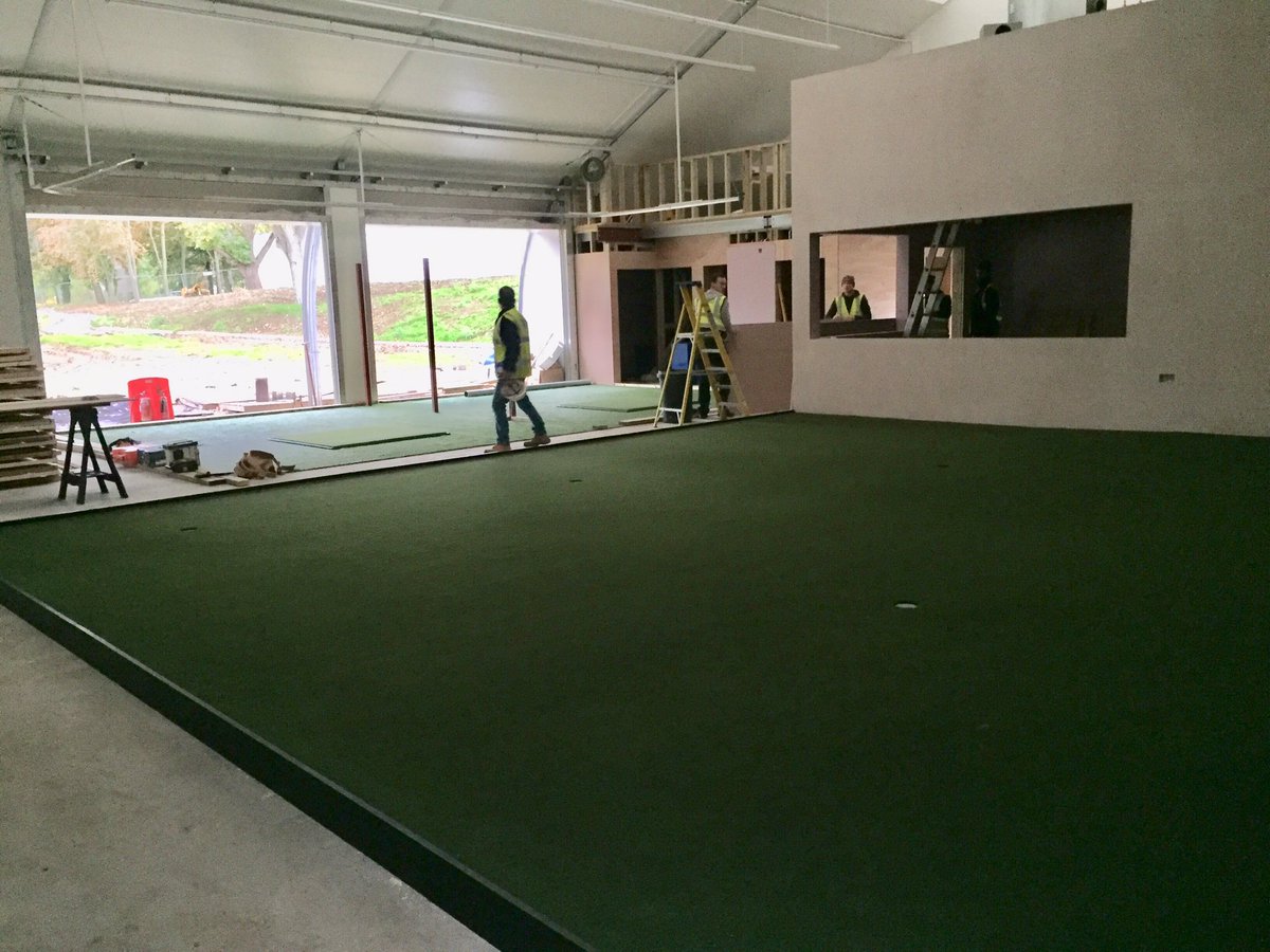 MillfieldGolf's tweet photo. The new golf centre today, looking great with the roller doors in &amp; some paint going on the interior walls! It’s all happening so quick, it’s not long before we start utilising the great facilities #millfieldgolf @BurnhamBerrow @HuxleyGolf @ParagonBuild @EnglandGolf @wales_golf https://t.co/Ow7gBRUExQ