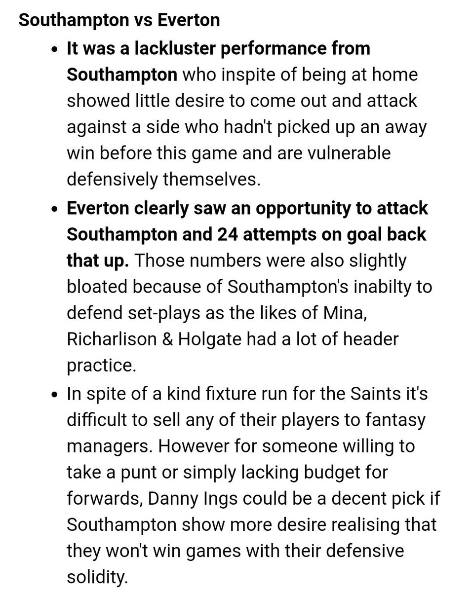 Southampton lackluster Everton attacking Ings as a differential 
