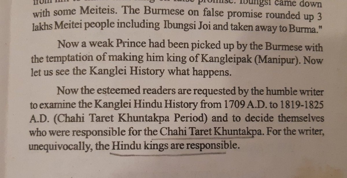 Let's start with a book first.A SHORT HISTORY OF KANGLEIPAK, by Wangkhemcha Chingtamlen.Acc. 2 him, just because the kings who took bad decisions were Hindus, so Hinduism is bad, eh?