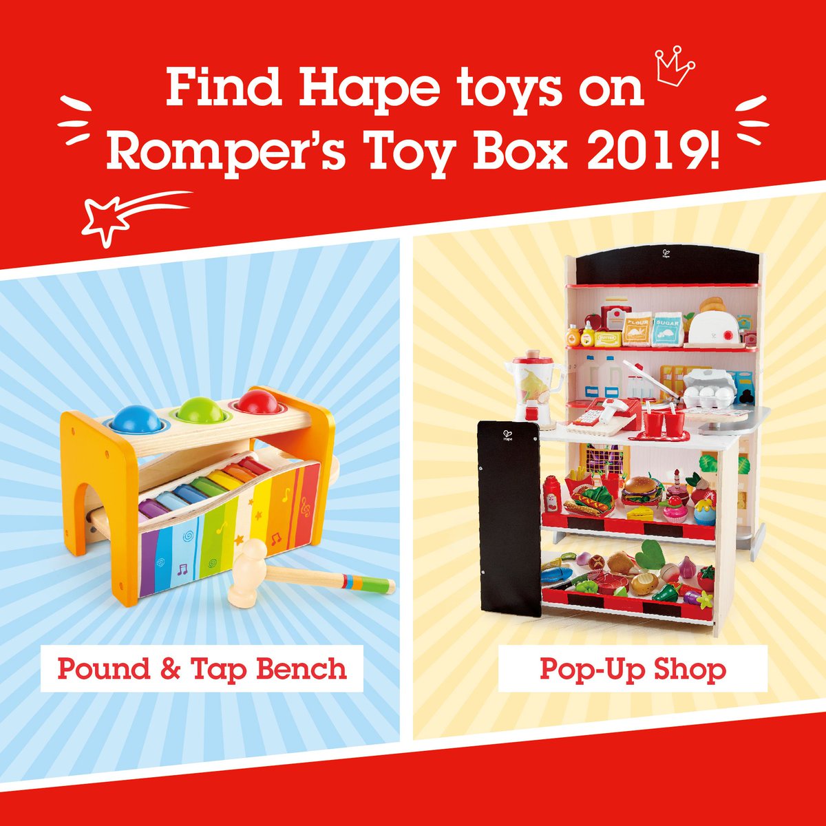 We are thrilled to announce that our Pound and Tap Bench and our Pop-up Grocery store are featured in Romper’s Toy Box guide 2019! Thank you <a href="/rompers/">Sheryl Kelly</a> and #romperholidayissue! Discover our products here: romper.com/toy-box-2019-t…