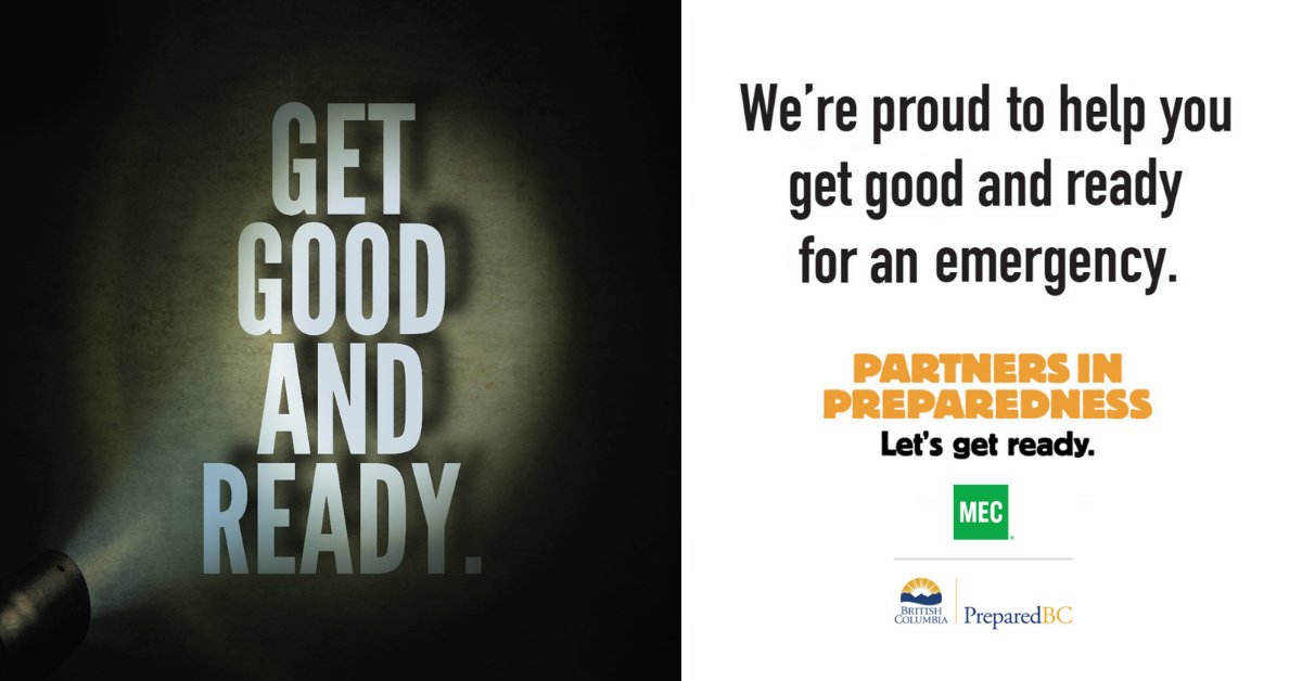 PreparedBC's tweet photo. Want to build your kit but just don't know where to start? We've teamed up with @MEC to help you out! Visit MEC in Vancouver or Victoria this Friday (Nov 15) and talk to us about how to get started. Find event details here: https://t.co/87b9gUJvRQ  #PartnersInPreparedness https://t.co/BFDkDKMmzc