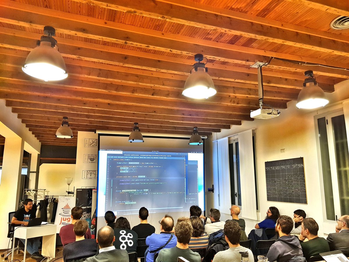 jugmilano's tweet image. Questa sera vediamo insieme a @volothamp una intro alla #metaprogrammazione in @java con #JavaParser !!
Seguiteci live o video integrale sul canale nei prox gg!
Come sempre grazie alla consueta ospitalità di @Mikamai @LinkMeJS con supporto di @CredimiPMI del mitico @fusillicode !