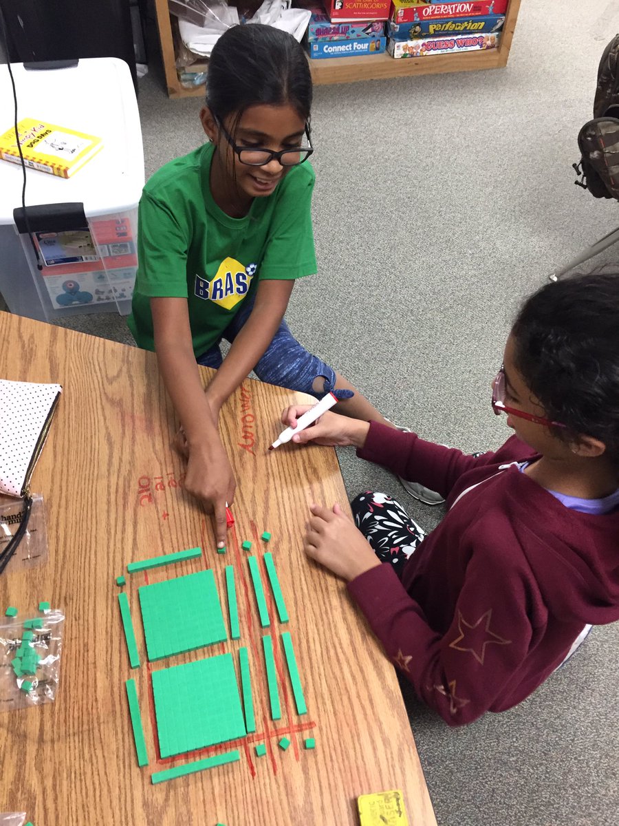 LearningbyHand's tweet photo. Double digit multiplication with manipulatives! #studentcentered #theCWEway @CWE_Cougars @CinSny_CWE https://t.co/eI5WudRoXL