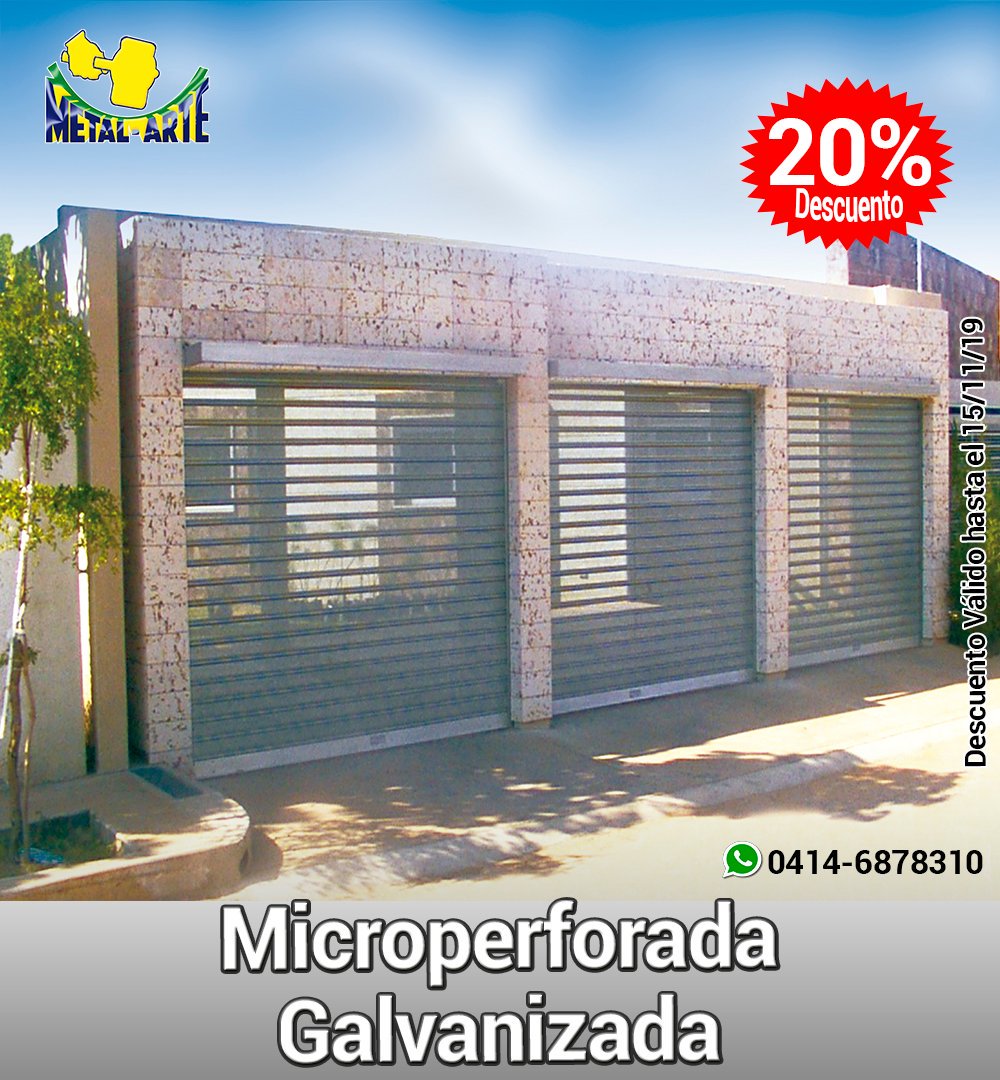 METALARTE's tweet photo. #Promo contamos con el 20% de descuento en microperforada galvanizada, somos los únicos en fabricarla! Seguridad y calidad en #metalarte .
.
.
.
#descuento #puertas #hierro #aluminio #seguridad #Maracaibo #valencia #ferreteria #herramientas #hogar #venezuela #promosmcbo https://t.co/hfOaCMGUZ1