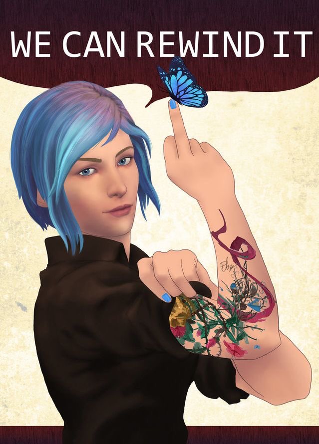 Elika_Studio's tweet photo. Забавный мотивирующий постер с Хлоей «Мы можем отмотать это» 😀 #LifeIsStrange #ChloePrice https://t.co/nsOdb51sGd