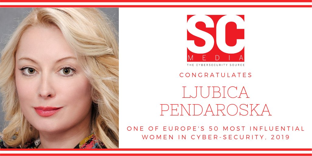 <a href="/SCmagazineUK/">SC Media UK</a> congratulates <a href="/LjubicaPendaros/">Ljubica Pendaroska</a>, as she joins #Europe's 50 Most Influential Women in #cybersecurity in 2019. 
See the complete list here: bit.ly/36Uhx4x 
#SC50Womenincyber
