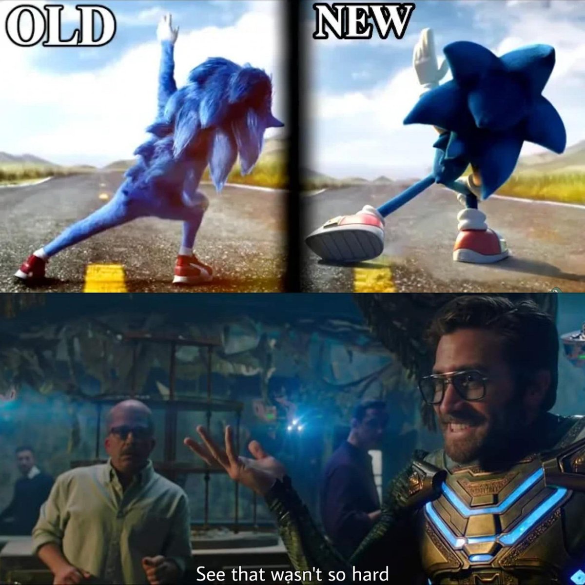 yellow_spandex's tweet photo. #ThatWasntSoHard πββοΈ
#Sonic #SonicTheHedgehog #NewSonic #NewSonicTrailer #FixedSonic #TheyFixedSonic #FixedIt #Eggman #Robotnik #JimCarrey #SonicMovie #SonicTheHedgehogMovie #TheyListened #SeeThatWasntSoHard #Sega https://t.co/rBrM0l735S