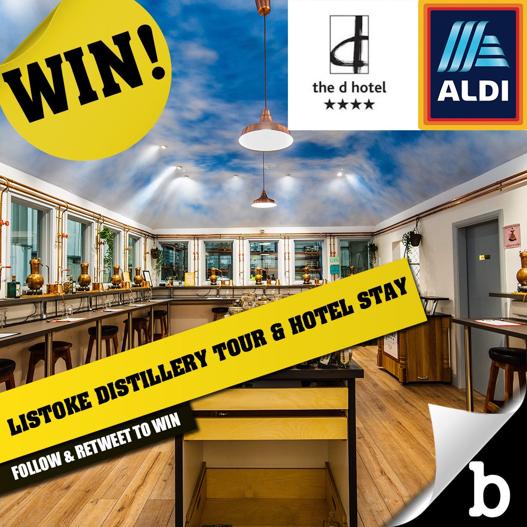 buzzdotie's tweet photo. Win a guided tour of the “Listoke Distillery &amp; Gin School”, complimentary G&amp;Ts and a chance to distill your very own gin. The prize also includes an overnight stay with breakfast at the nearby four star D Hotel, with thanks to @Aldi_Ireland. FOLLOW &amp; RT before midnight, Nov 19. https://t.co/Wy0VvDirLJ