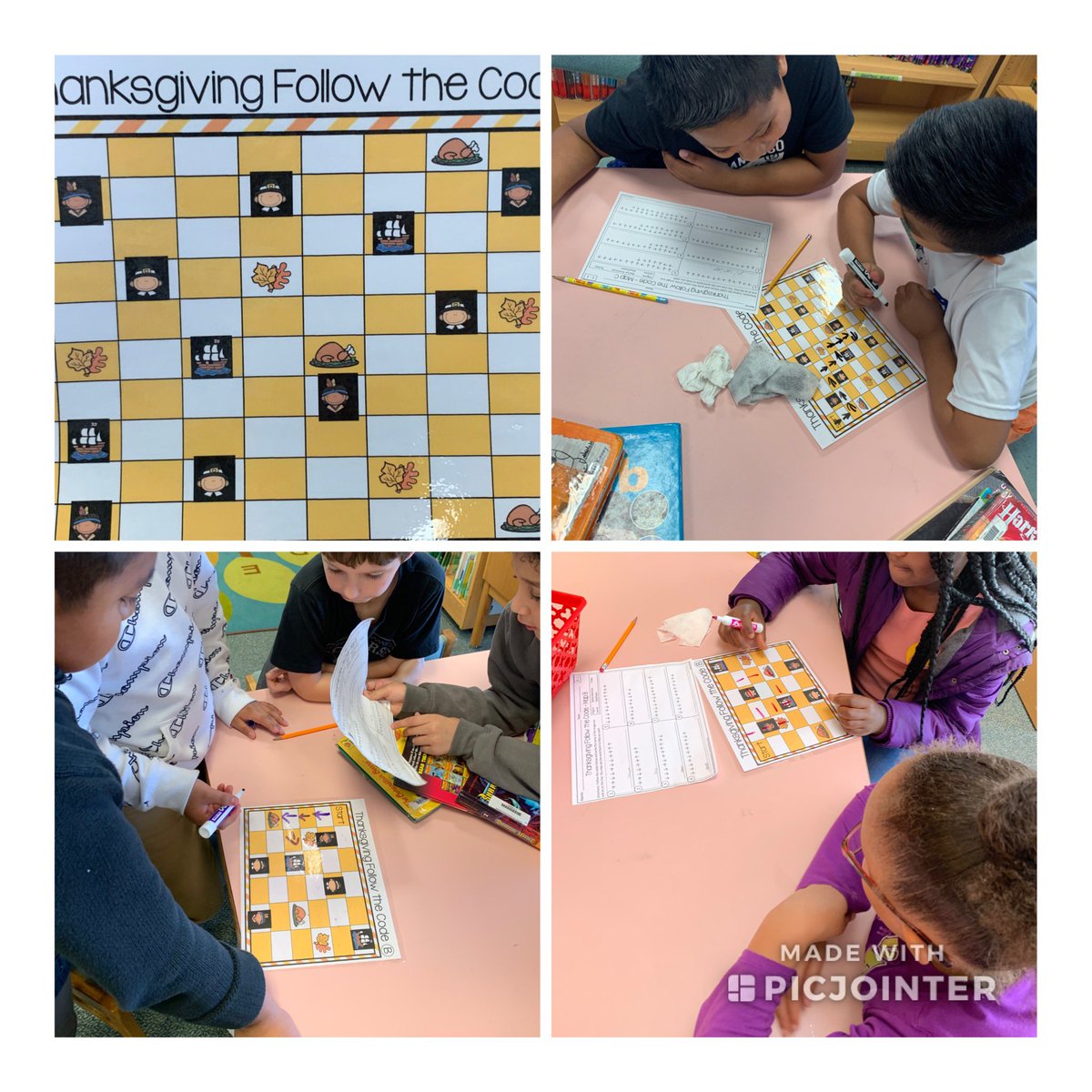 EShannonMC's tweet photo. Coding unplugged! Teamwork in the media center 🦃 #bcpshuskies #ignitelearningbcps https://t.co/7B9bJghl6g
