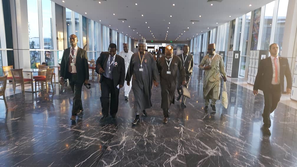 FMCIDENigeria's tweet photo. The Honourable Minister of Communications and Digital Economy 🇳🇬, @DrIsaPantami has led Nigerian Delegation from both the Public and Private Sectors to the World Radiocommunication Conference taking place in Sharm El-Sheikh, Egypt 🇪🇬.

#FMoCDEtoday
#FMoCDE19 https://t.co/MfcZczjlNf