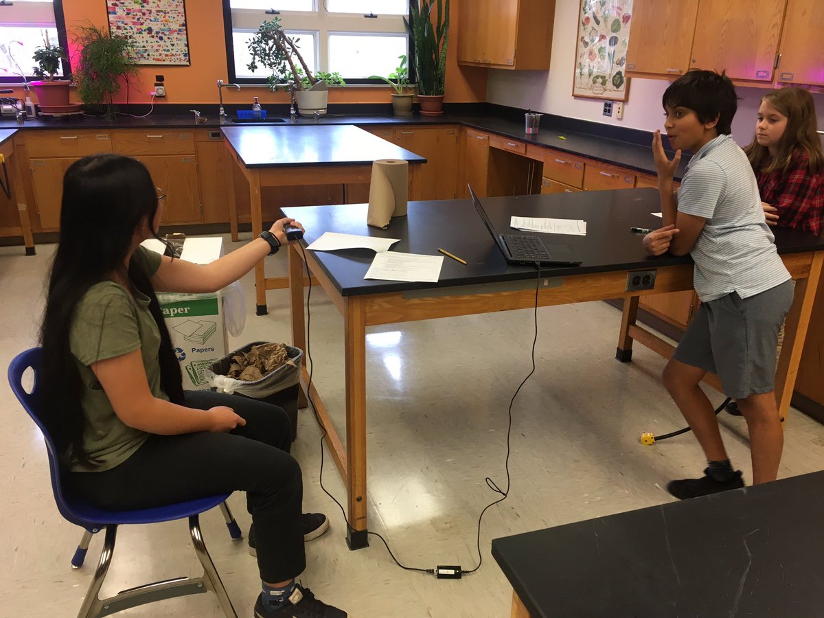 MPHScienceDept's tweet image. Seventh grade scientists measure muscle endurance with a five pound weight and grip strength with the vernier grip testing probe. Learning and having fun!