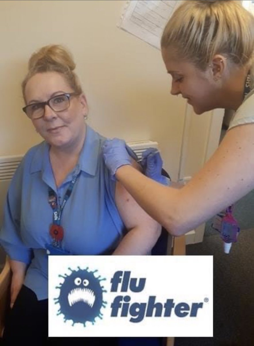 zoe_down's tweet photo. @rdash_nhs #flufighters #flujabs Vicky was staff number 46 to have their #flujab done by myself. #centrallocality #communitynursing @RDaSH_DoncCG @rdashnursing https://t.co/gMbPHjTtxl