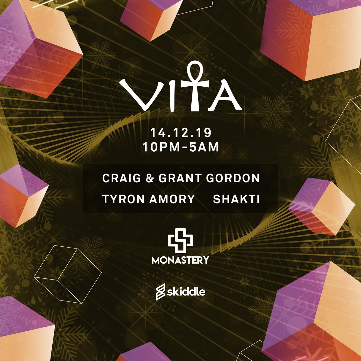 VITA - The Xmas Special with the big dons <a href="/GordonBrothers_/">Craig & Grant Gordon</a> headlining alongside <a href="/ShaktiSounds/">shakti</a> &amp; <a href="/tyronamory/">Tyron Amory</a> ⚡️

Early bird tickets out now - skiddle.com/e/13682772