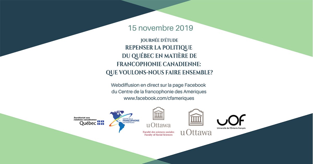 CFAmeriques's tweet photo. En direct sur notre page Facebook ce vendredi 15 novembre dès 8h30 (HNE), ne manquez pas la diffusion de la journée d’étude intitulée : «Repenser la politique du Québec en matière de francophonie canadienne : que voulons-nous faire ensemble?» https://t.co/jRIAGW5vMA #AmFr #FrCan https://t.co/IkS7mUBwck