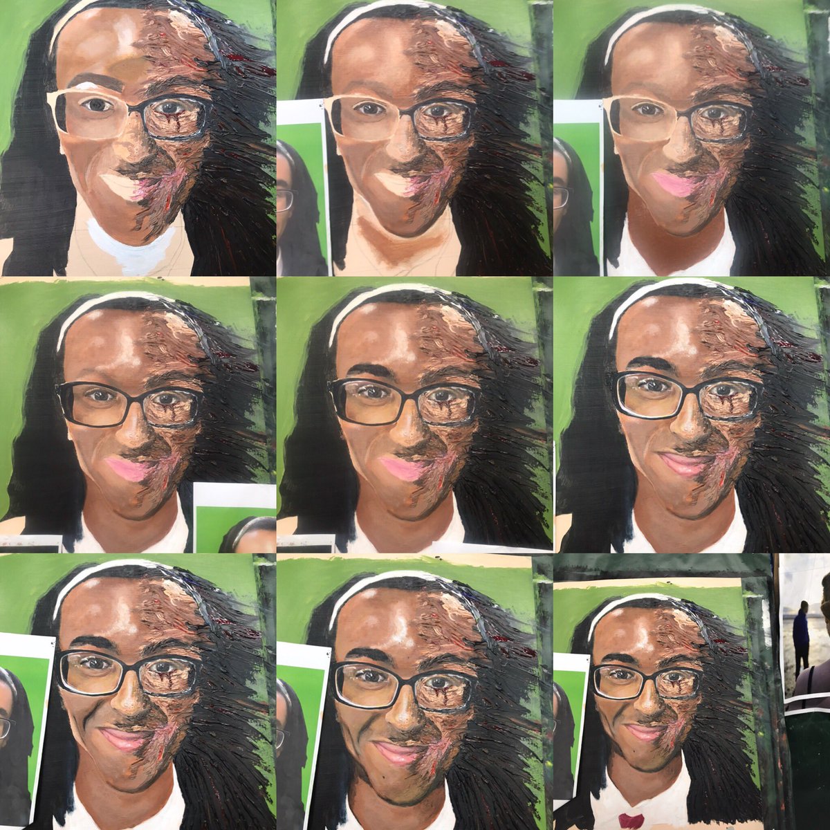 Creatabl_x's tweet image. 𝟏𝟐 • 𝐍𝐨𝐯𝐞𝐦𝐛𝐞𝐫 • 𝟏𝟗
Second acrylic portrait &amp;amp; development on identity and equality, using impasto
28 days ⏳
#art #alevelart #alevelartwork #alevelartstudent #portrait #portraiture #acrylicpainting #acrylic #painting