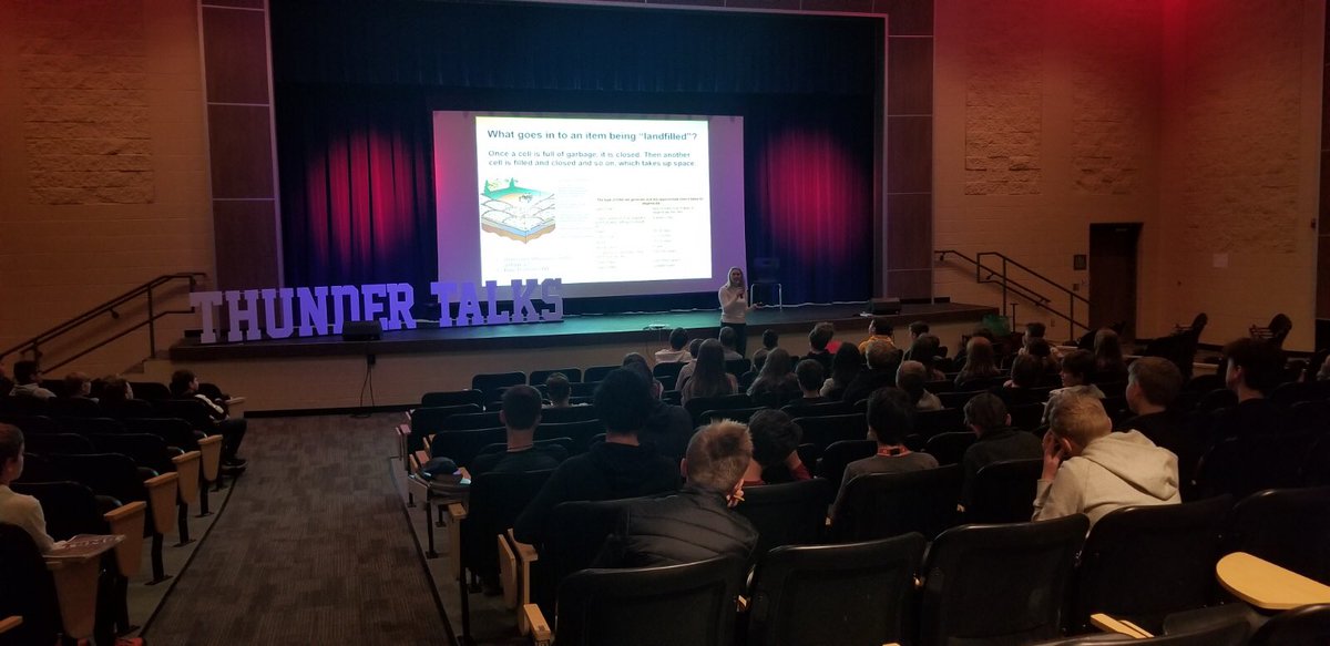 wcsCCTE's tweet photo. #ThunderTalks @wcsTSMS @wcsTSMSks brought in Jennifer Stanley - Williamson County Recycling Specialist to talk to our future #CTE students. #GearUp https://t.co/55YZUYDCpw