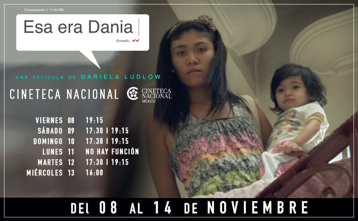 delfindeacero's tweet photo. Cartelera @alfhaville Cinema
@CinetecaMexico 12.11.2019

2a Semana 
ESA ERA DANIA, de @DariLudlow

Entrevista https://t.co/T3jpCbAYJX

Martes 12
Sala 6 ⏱️ 17:30 &amp; 19:15 pm 

Asegura tu butaca. 
El FD de Semana se agotaron las funciones  
compra en línea ➡️ https://t.co/rCbogpBUL3 https://t.co/JGB3YQC0ps
