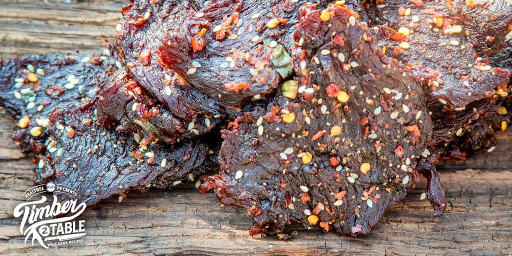 Realtree's tweet photo. Korean BBQ Deer Jerky https://t.co/dS978zuLzs Sweet with a bit of heat and perfect for a day in the woods! #Realtree #TimberToTable @mickypen70 https://t.co/s6Qaaovu0R