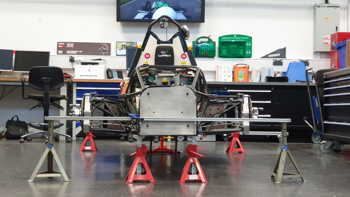 The chassis team have been working on vehicle set up with not long to go until we head back to the track for more testing! #formulastudent #warwickracing #warwickuniveristy #racing #chassis