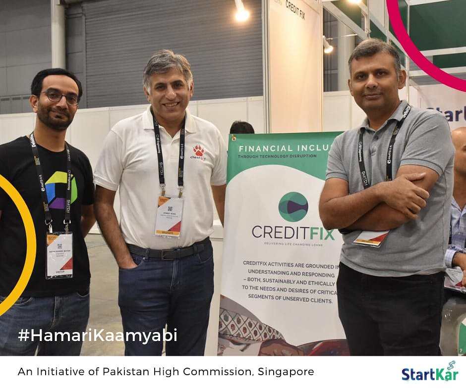 Day 2 at #SGFintechFest 2019! 
Ahmed Khan, Founder - <a href="/cheetaypk/">Cheetay</a> and <a href="/owaisz/">OZ</a>, CEO - CreditFix seem spirited on the second day of SG Fintech Fest. 

#HamariKamyaabi #SGFintechFest

<a href="/RukhsanaAfzaal/">Rukhsana Afzaal</a> <a href="/SaeedRehman1/">Saeed Rehman</a> @PahicSingapore <a href="/MoitOfficial/">Ministry of IT & Telecom</a> <a href="/MOFAPakistan/">Promoting Pakistan Tourism 🇵🇰</a>