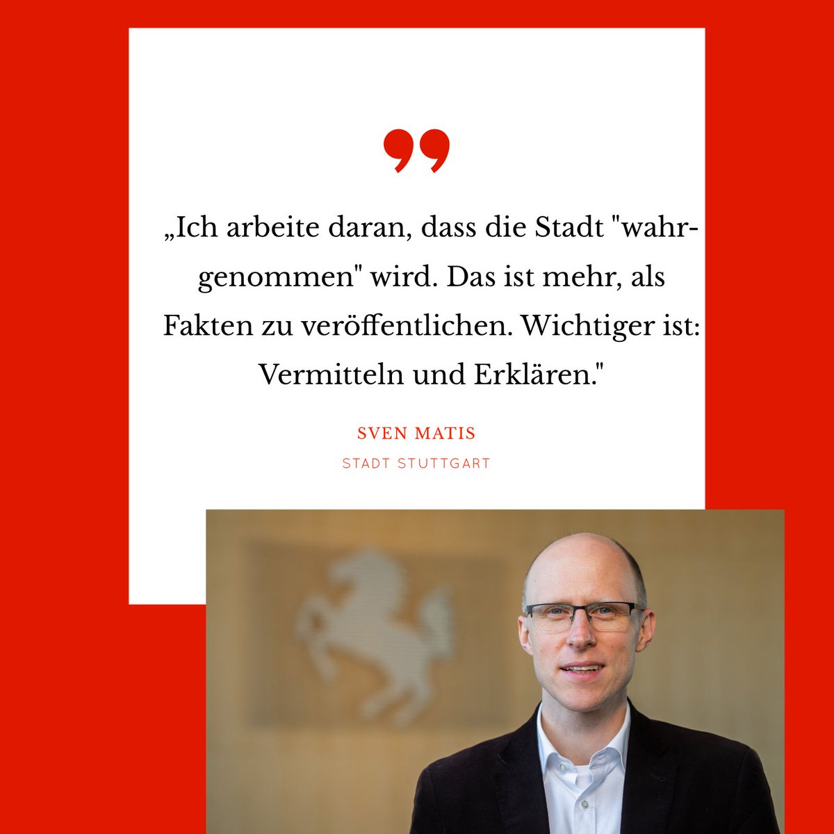 Macht Haltung sich bezahlt? Dieser Frage widmet sich Sven Matis, Leiter der Pressestelle von der <a href="/stuttgart_stadt/">Stadt Stuttgart</a> in unserer aktuellen Veranstaltungsreihe "Kommunikation mit Haltung". Diesen Donnerstag, um 18.00 Uhr im Raum S003 im "Würfel" der <a href="/hdm_stgt/">Hochschule der Medien (HdM)</a>. #haltungssache #hdm