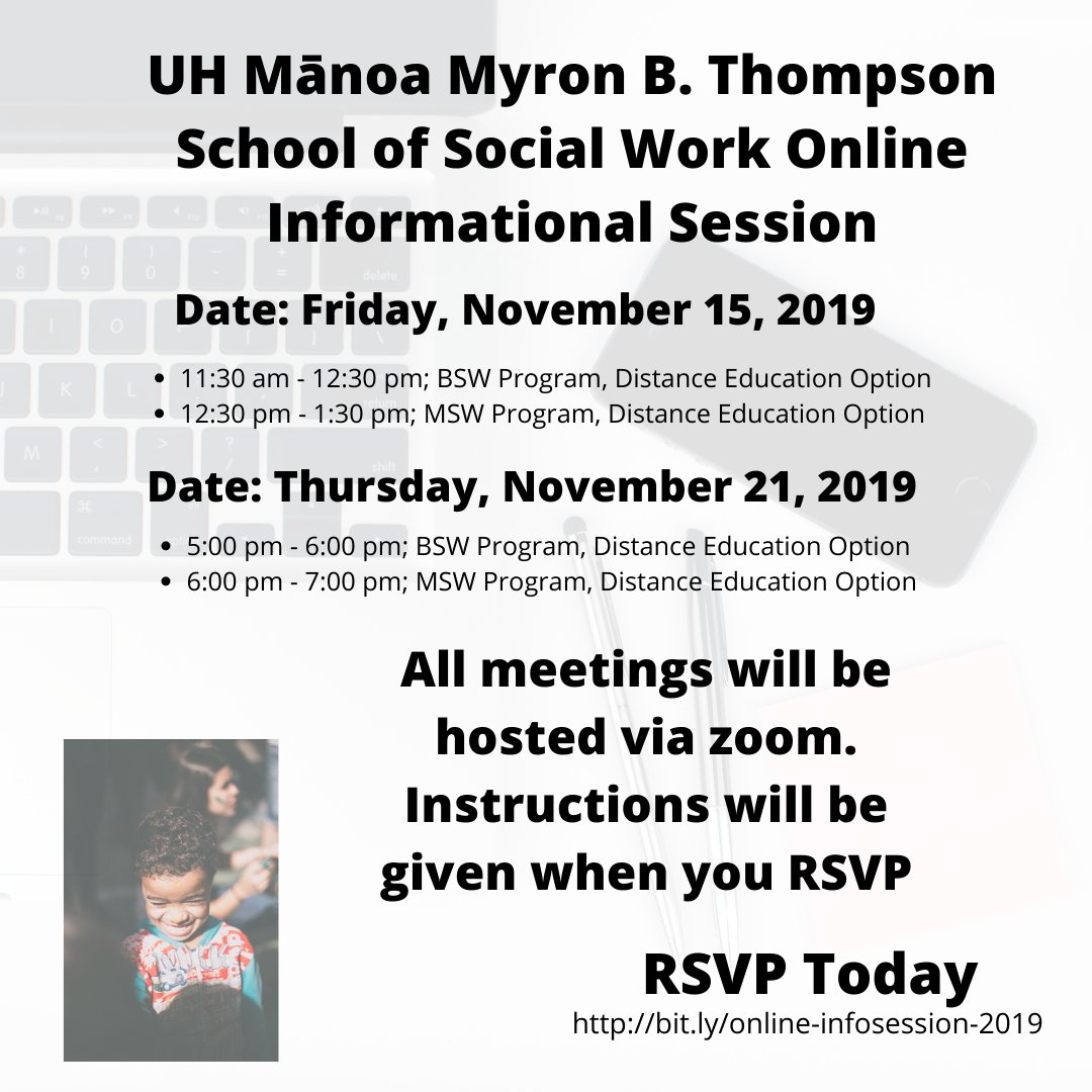 uctrmaui's tweet photo. Interested in Social Work? @uhmanoa will be offering an online informational session via zoom. RSVP Today at https://t.co/QgTnI6fA91
.
.
.
.
#distancelearning #onlinelearning #elearning #learning #student #highered #education #maui #mauilife #mauinokaoi #uhcenter https://t.co/dSYFmB82fK