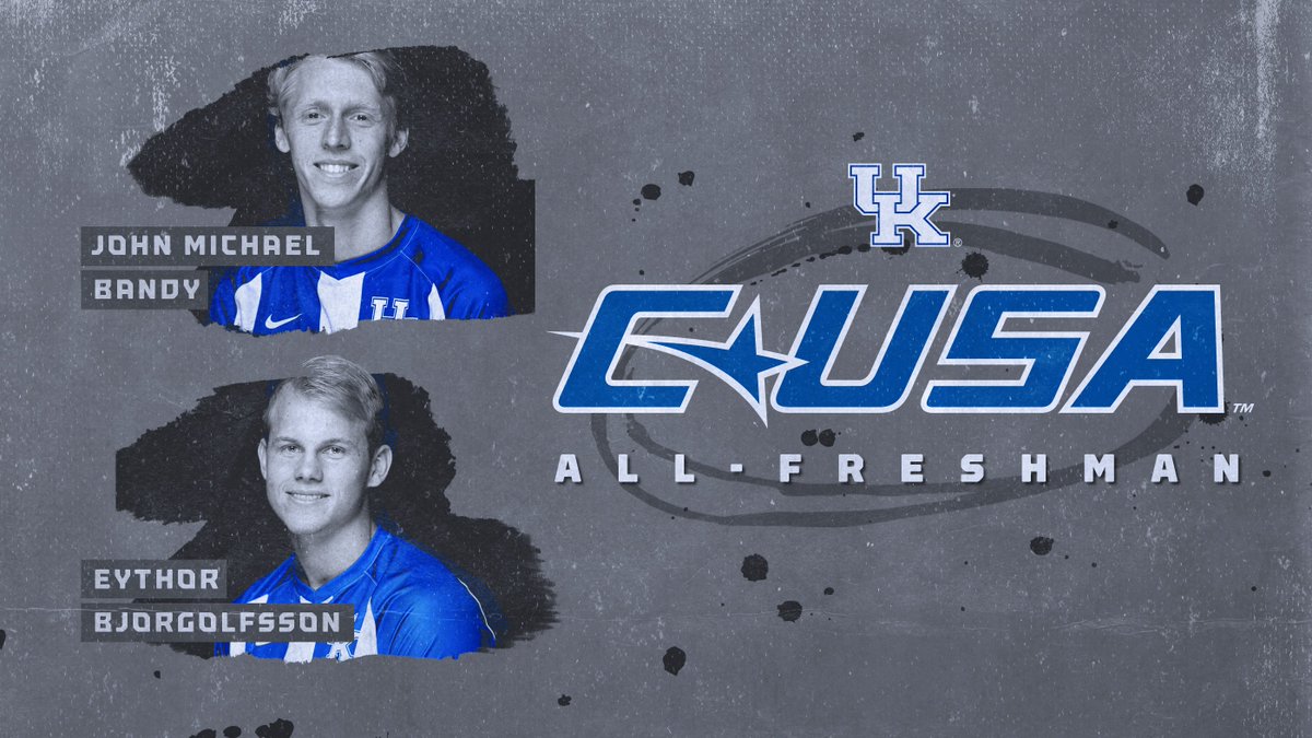 UKMensSoccer's tweet photo. 🏆 @ConferenceUSA Player of the Year &amp; Co-Defensive MVP: @TweetsbyAime 

🏆 1️⃣st-Team All-C-USA: Mabika &amp; Kalil ElMedkhar

🏆 2️⃣nd-Team All-C-USA: Enrique Facusse, Marcel Meinzer &amp; Daniel Evans

🏆 All-Freshman: John Michael Bandy &amp; Eythor Bjorgolfsson

🔗 https://t.co/aNEwt0dP5m https://t.co/Vo17GFDScQ